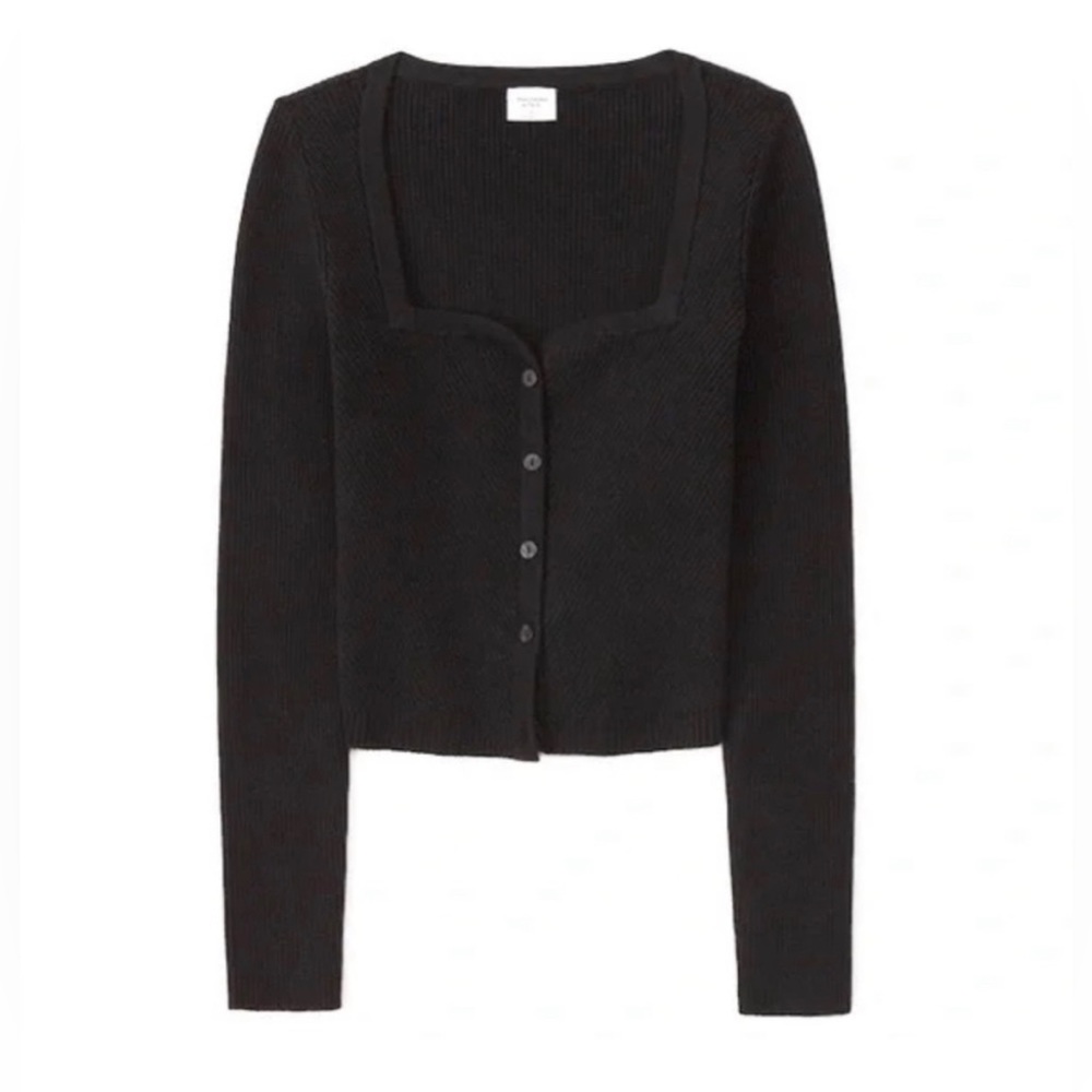Abercrombie Button Through Slim Sweetheart Sweater - Medium